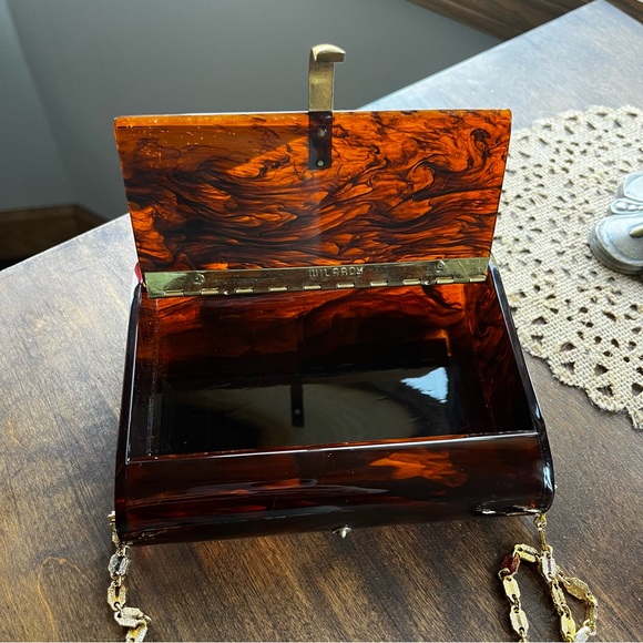 Vintage Wilardy Lucite Translucent Tortoise Purse - Picture 5 of 12